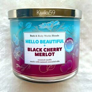 Bath & Body Works Hello Beautiful & Black Cherry Merlot Candle
